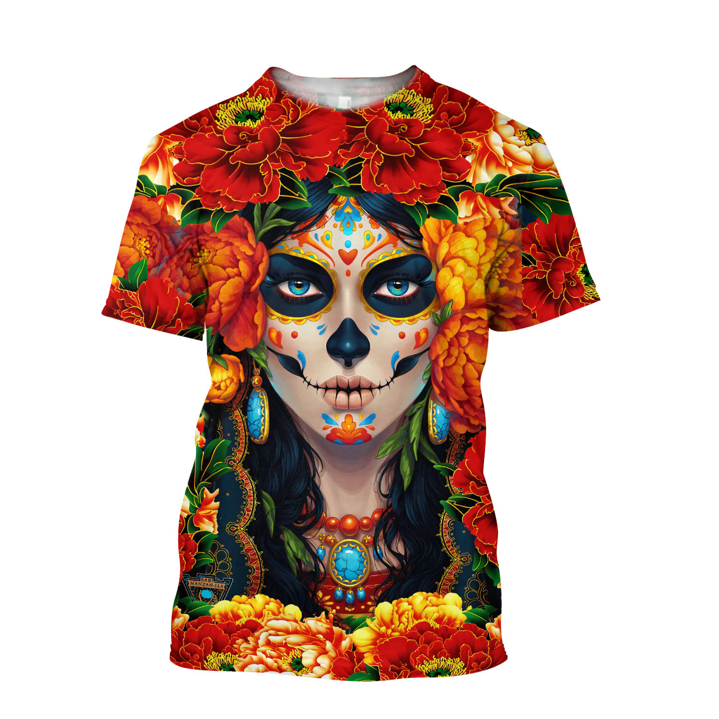 All Over Printed Day Of The Dead Skull HHT01092005-MEI