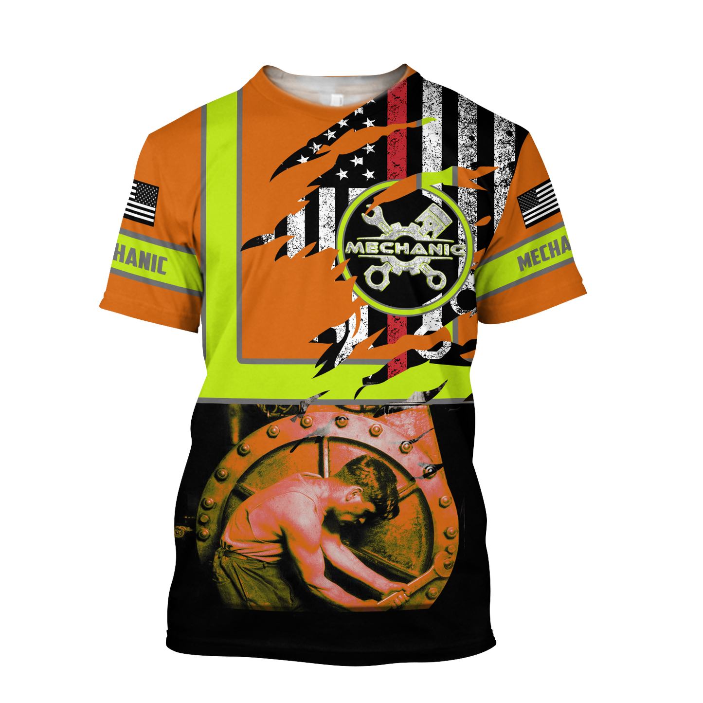 All Over Printed Mechanic Hoodie For Men and Women TN