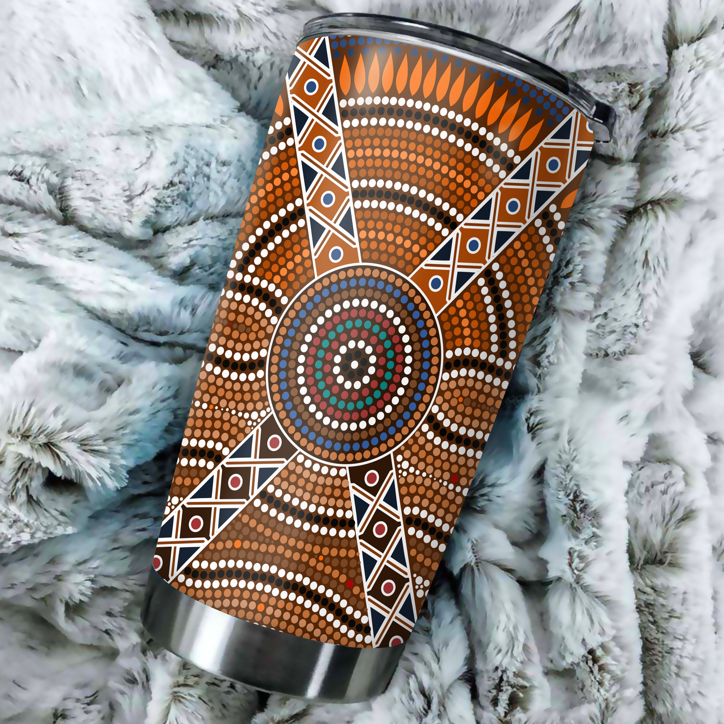 Aboriginal Decors Australian Gifts Indigenous Dots Stainless Steel Tumbler 20Oz