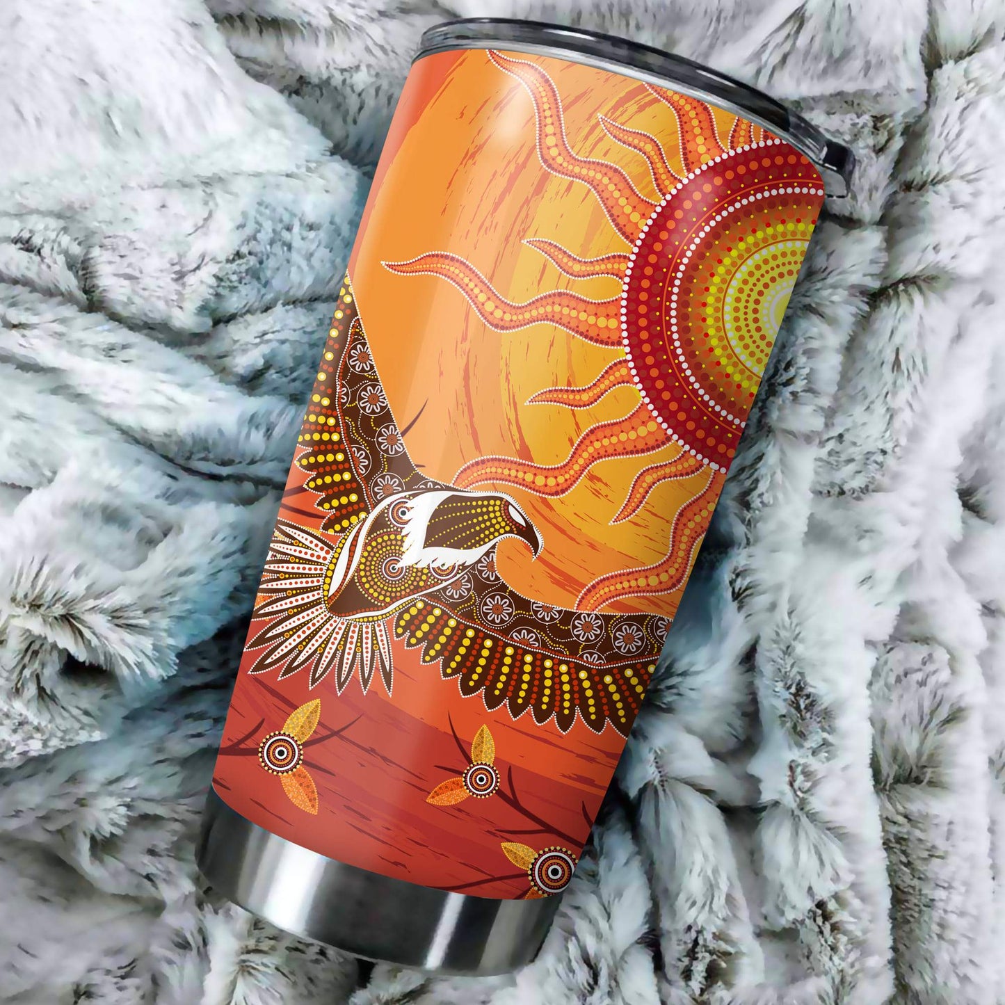 Aboriginal Decors Australian Gifts Eagle Sunset Stainless Steel Tumbler 20Oz