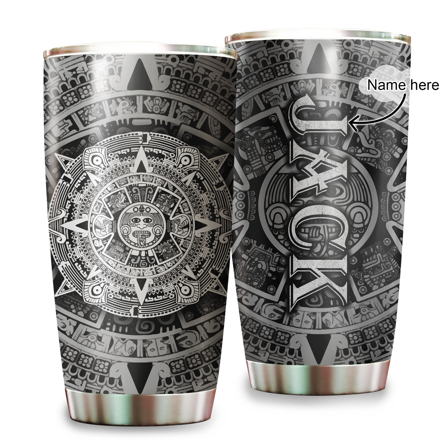 Aztec Mexico Custom Name Stainless Steel Tumbler 20Oz