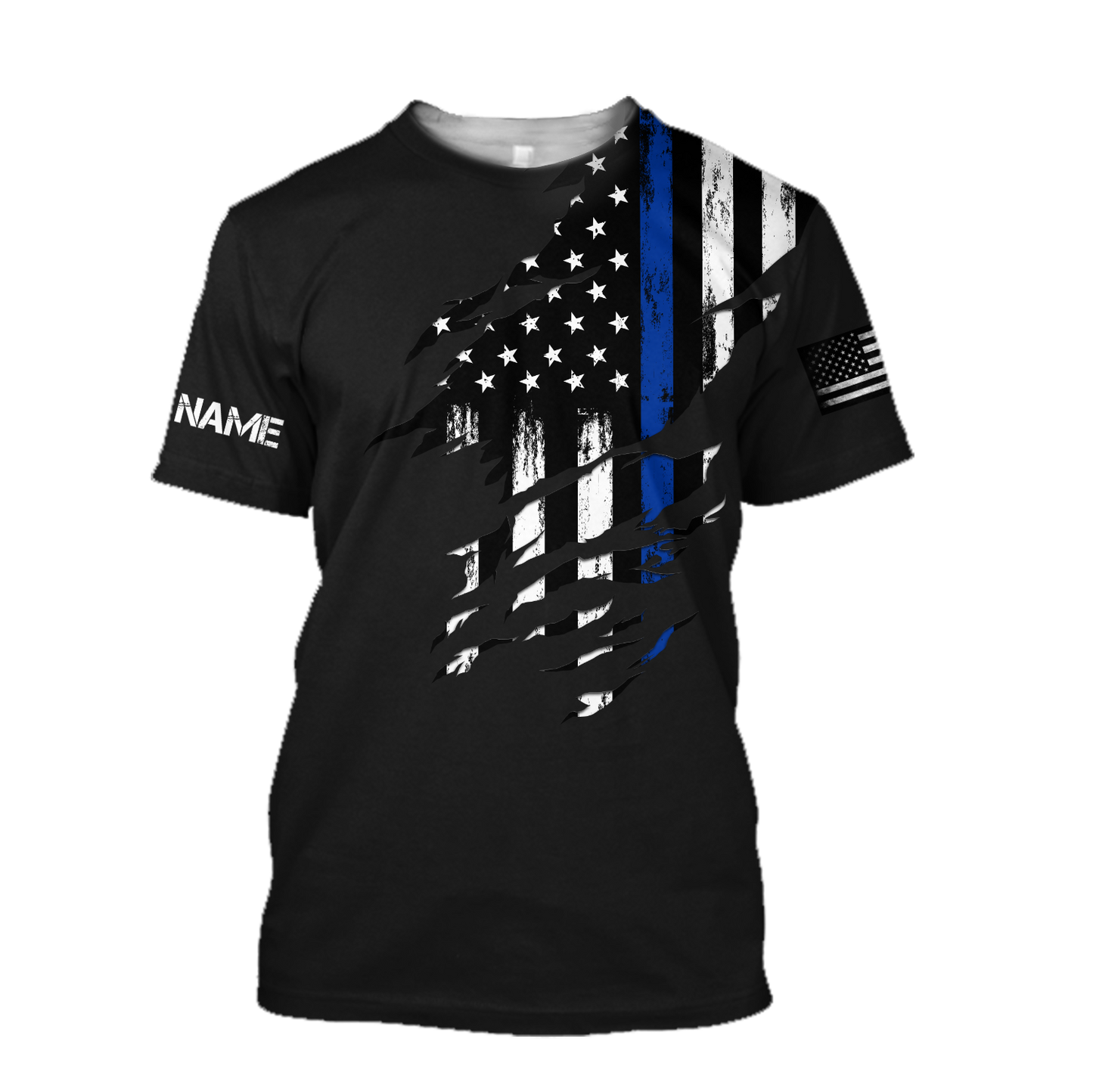 Thin Blue Line apparel US Law Enforcement custom name design 3d print shirts