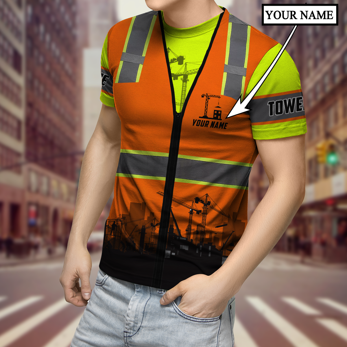 Tower Crane 3D All Over Printed Shirts For Men