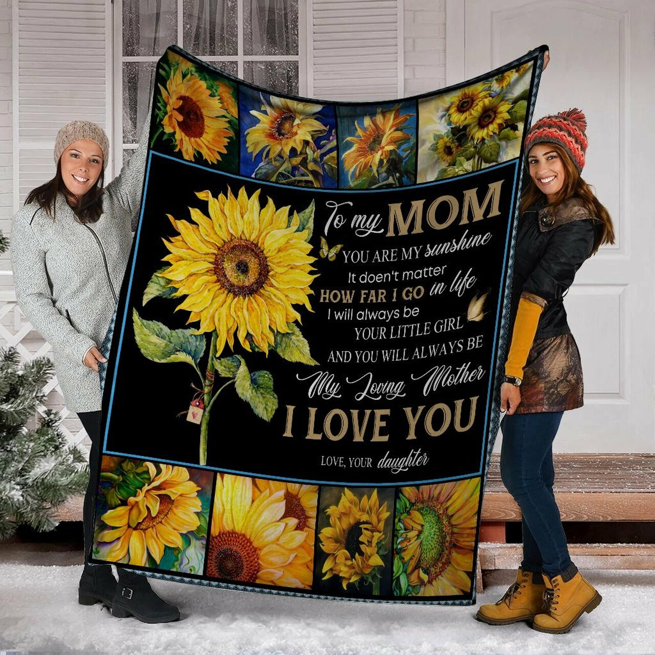 To My Mom Sunflower Blanket Gift For Mother - Best Gift for Mother - Sherpa Blanket DL