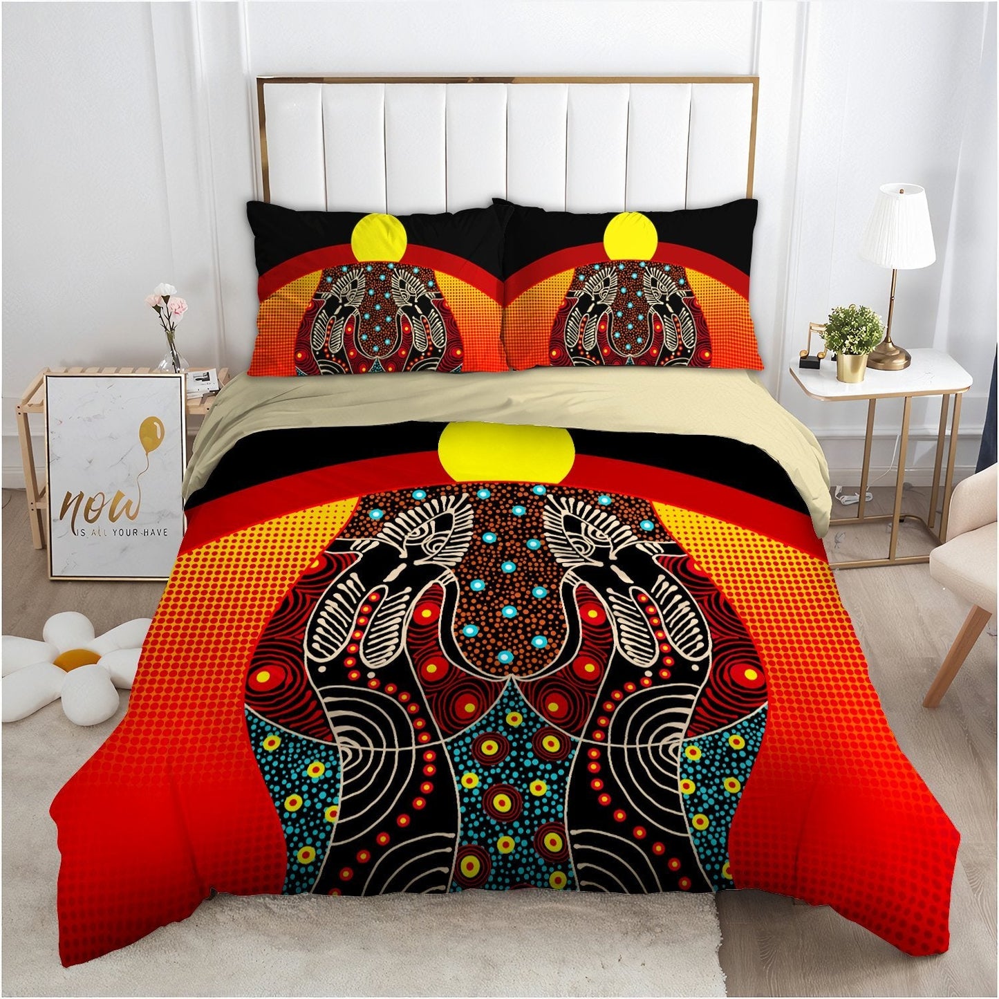 Aboriginal Australia Indigenous Together Painting Art Bedding Set