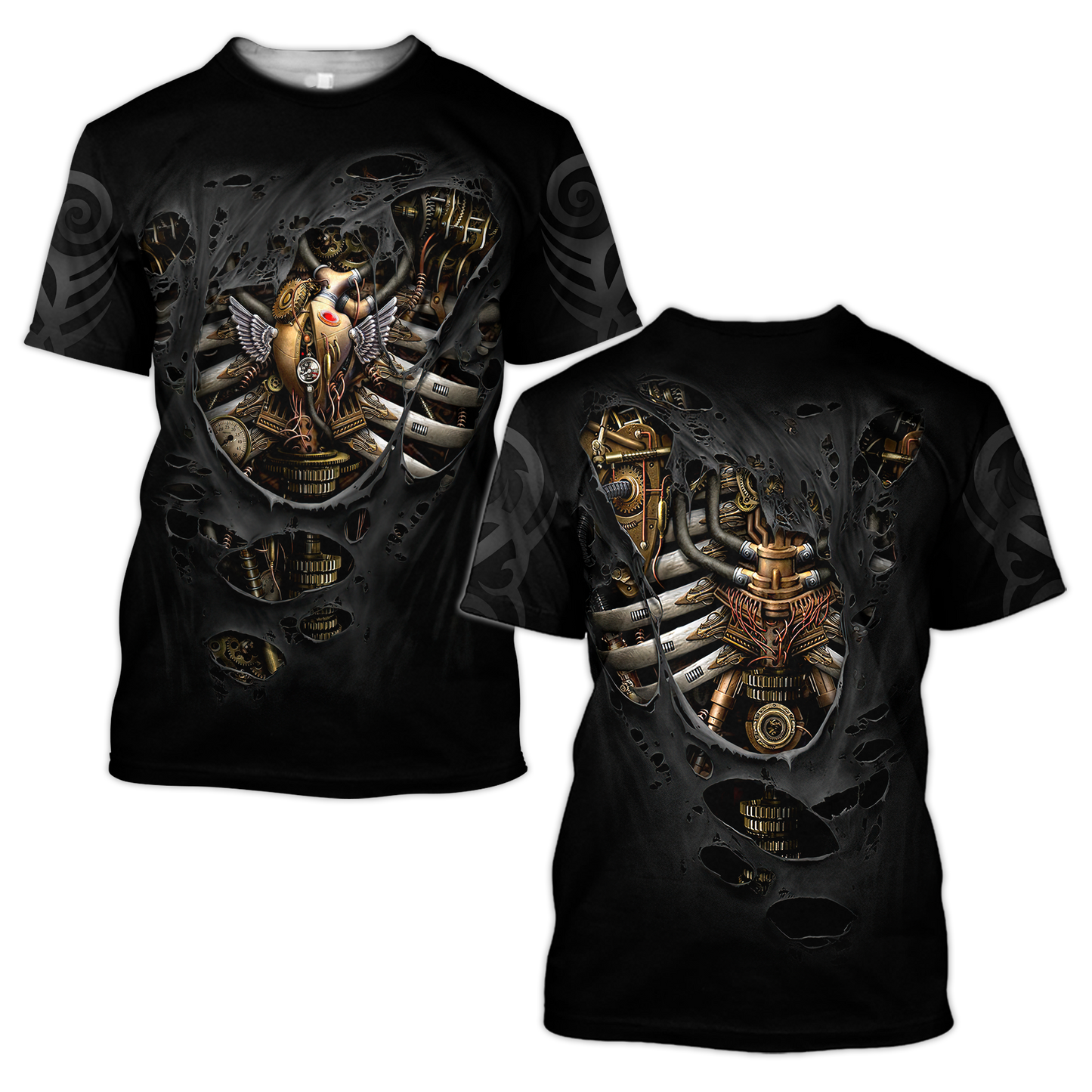 Steampunk Mechanic Skull All Over Printed Hoodie For Men and Women TN