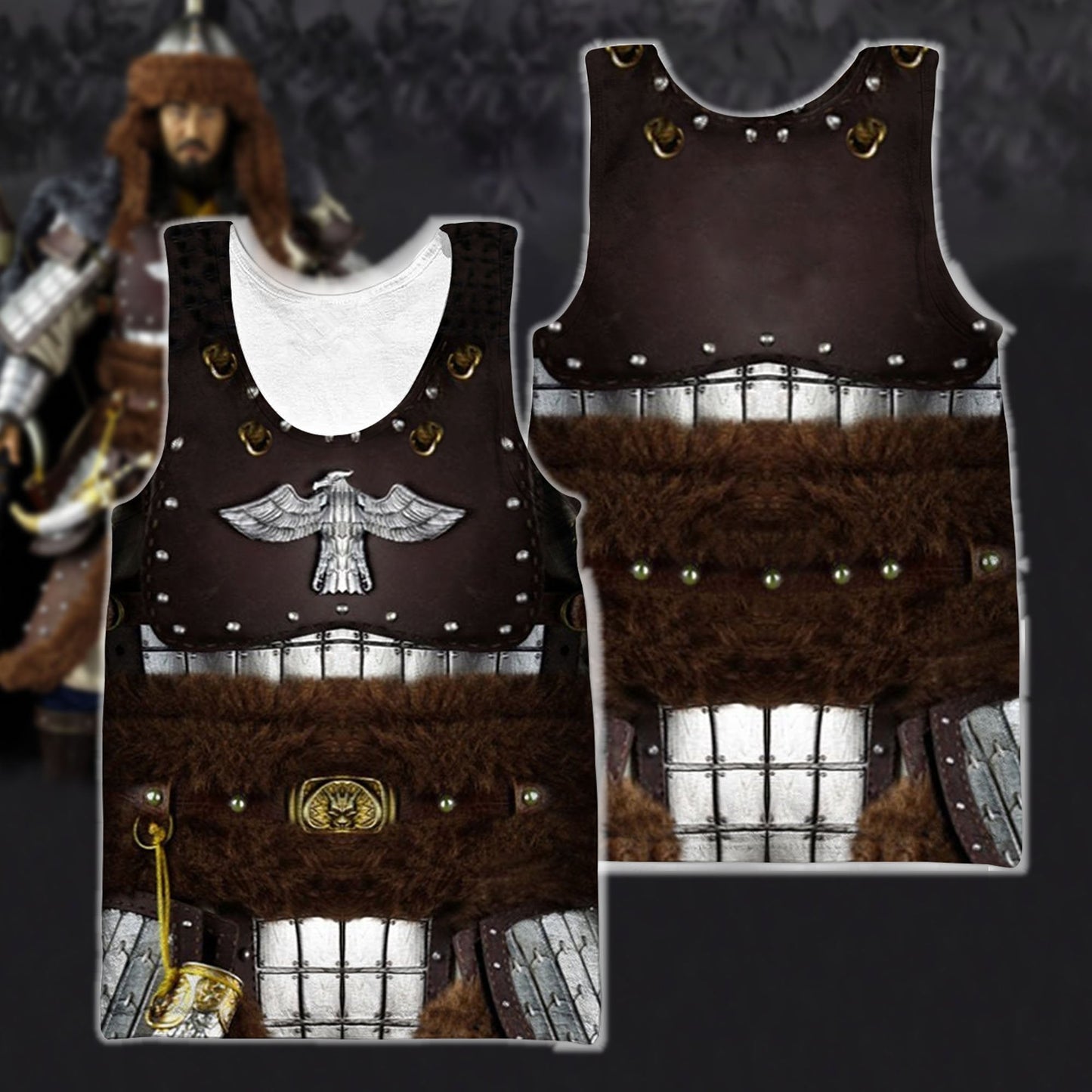 3D All Over Print Genghis Khan King Of Mongolia Hoodie - Amaze Style™-Apparel