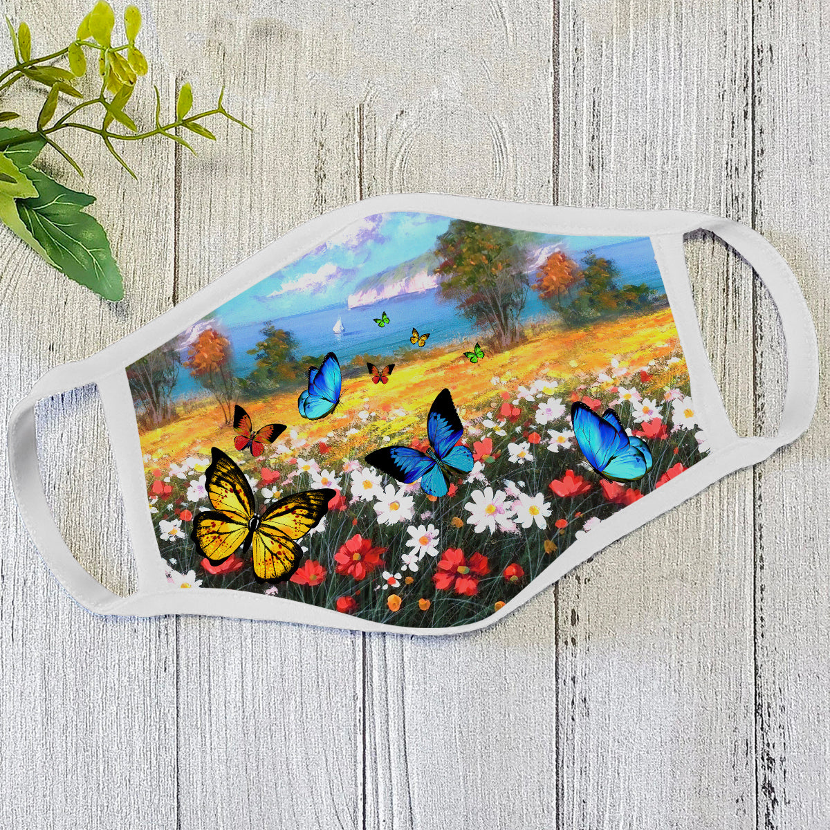 Butterfly Face Mask White ML