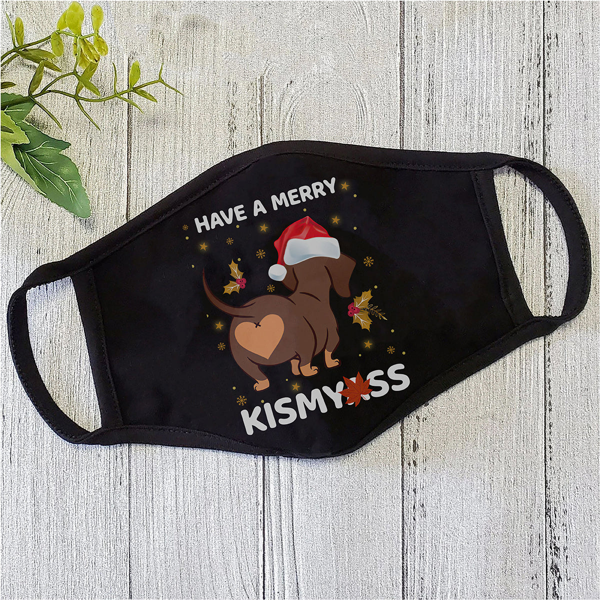 Dog Mask Have A Merry Christmas Polyblend Face Mask HG