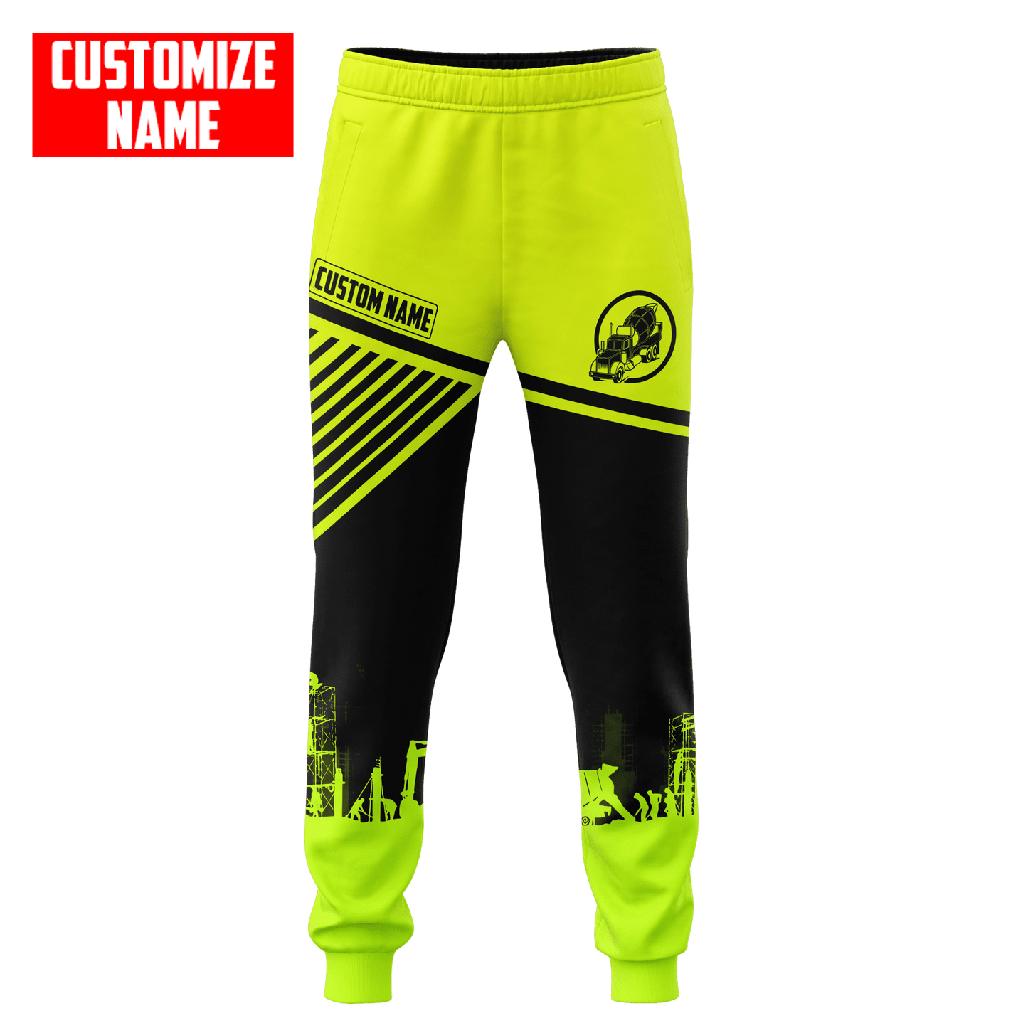 US Green Concrete Finisher Mixer Truck Custom name 3D Printed Shirts