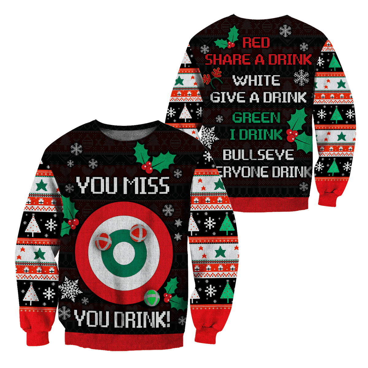You Miss You Drink Christmas 3D All Over Printed Unisex Shirts