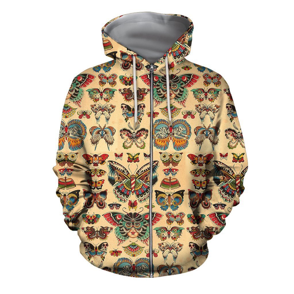 3D All Over Print Art Butterflies Hoodie - Amaze Style™-Apparel