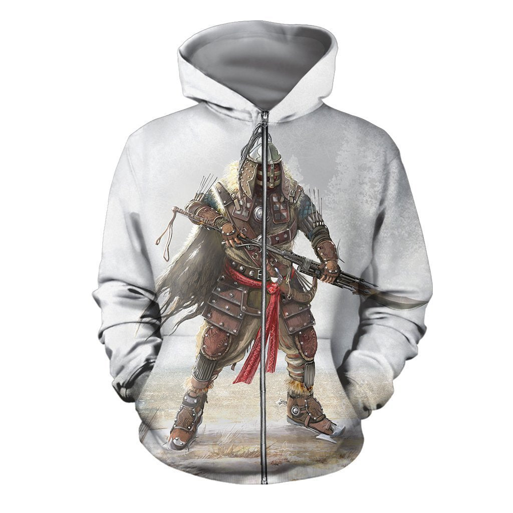 3D All Over Print Mongolian Warrior Hoodie - Amaze Style™-Apparel