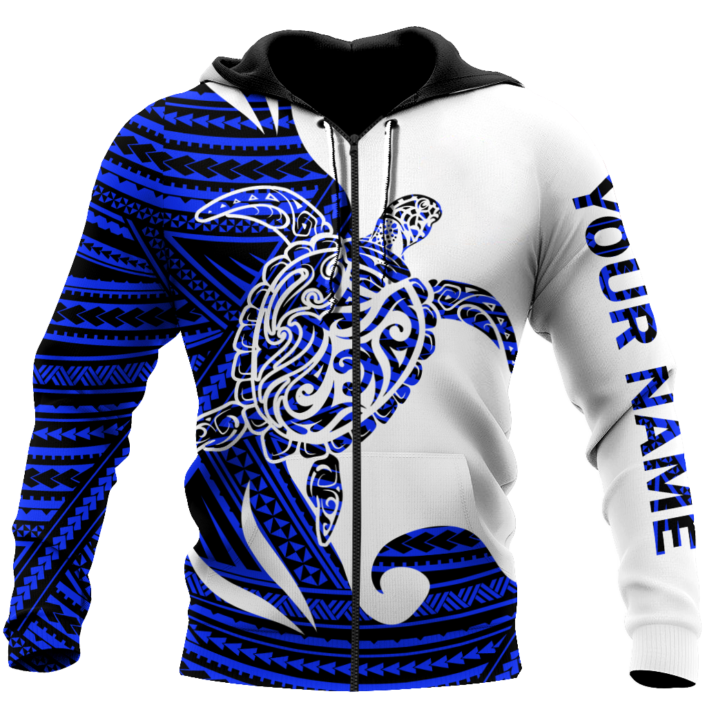 Amazing Polynesian Personalized Name Turtle And Tattoo Premium Unisex Hoodie ML