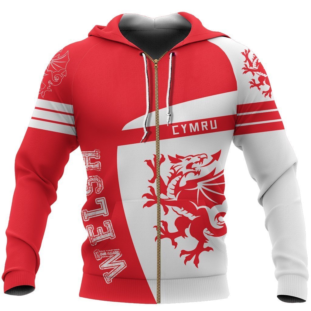 Wales Sport Red Hoodie - Premium Style J1 NVD1062 - Amaze Style™-Apparel