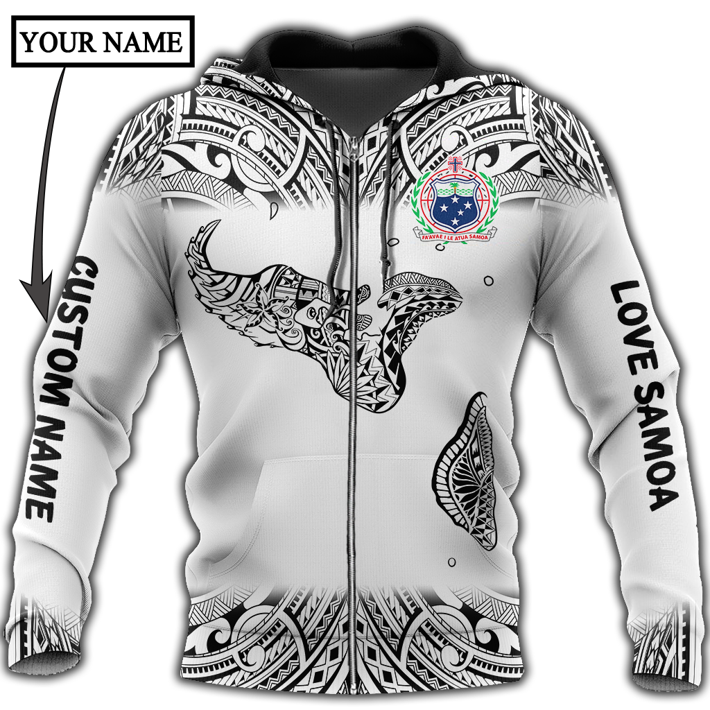Amazing Polynesian Personalized Samoa Map Tattoo Unisex Deluxe Hoodie ML