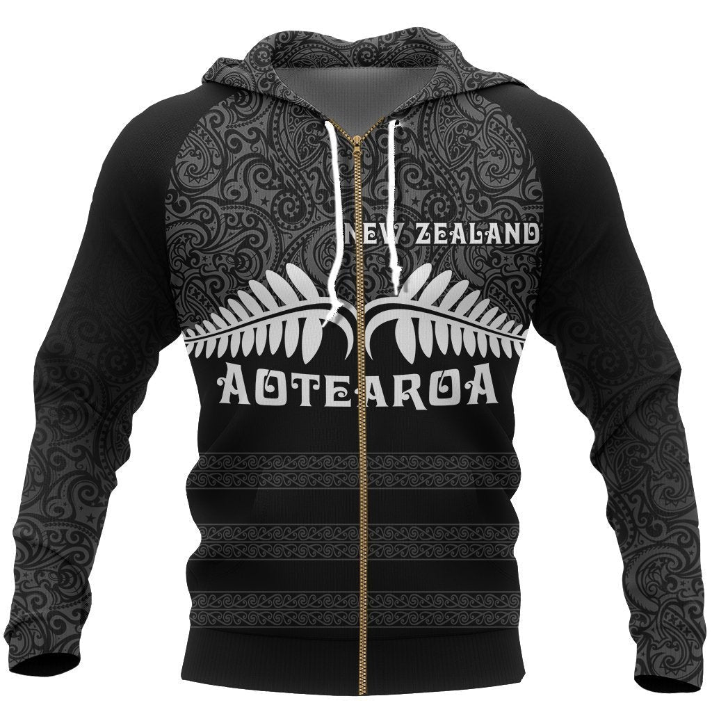 Aotearoa New Zealand Silver Fern Maori Hoodie White PL139 - Amaze Style™-Apparel