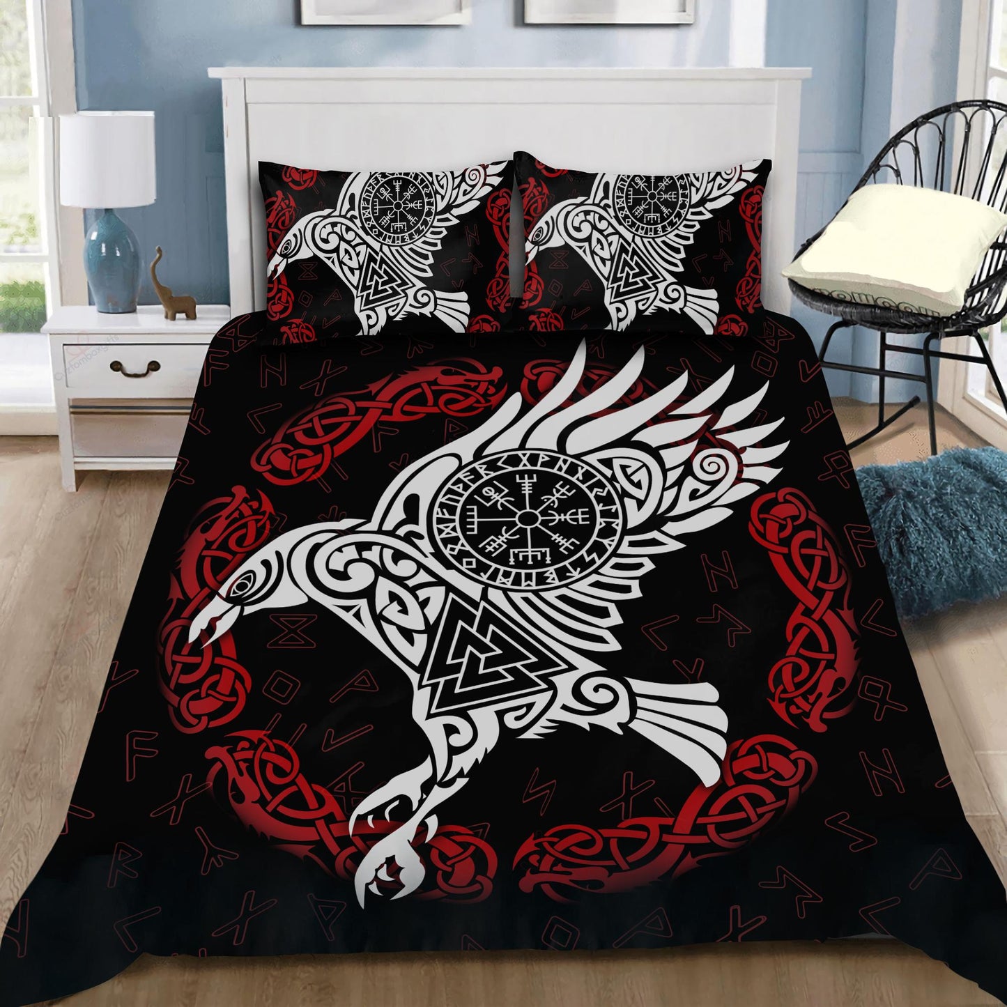 ANTIQUE VIKING RAVEN OF ODIN - BEDDING SET