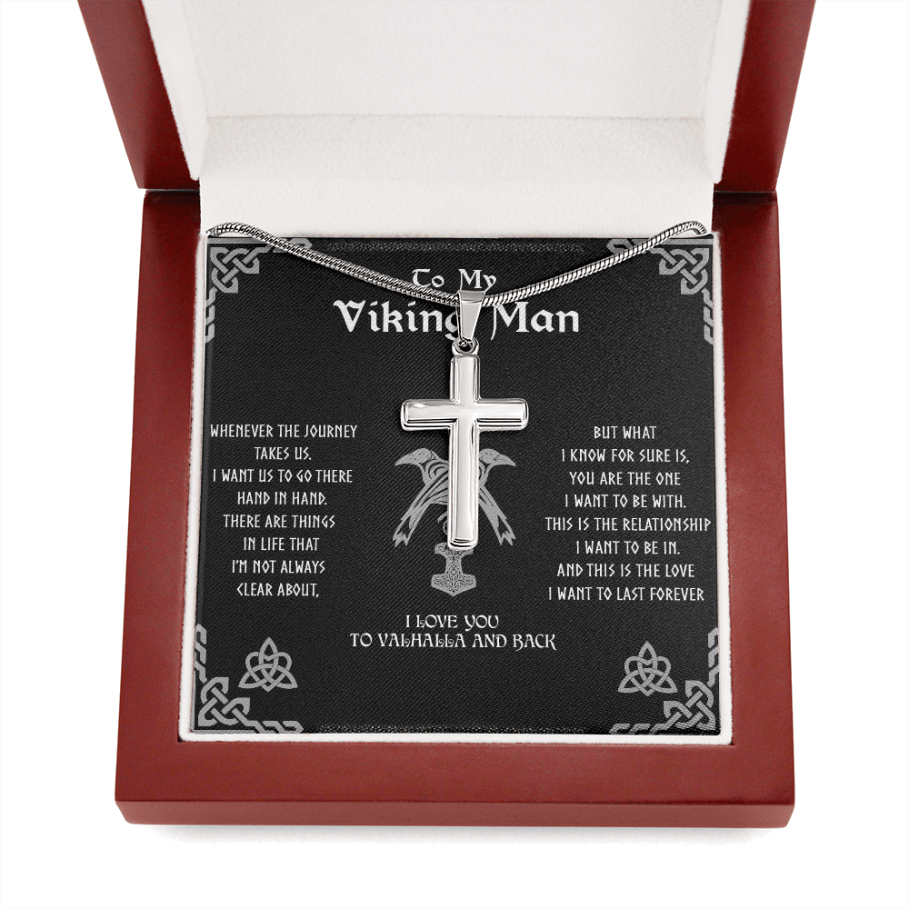 To my Viking Man, cross Necklace for man, Viking Gift for Husband, NORSEMAN JEWELRY