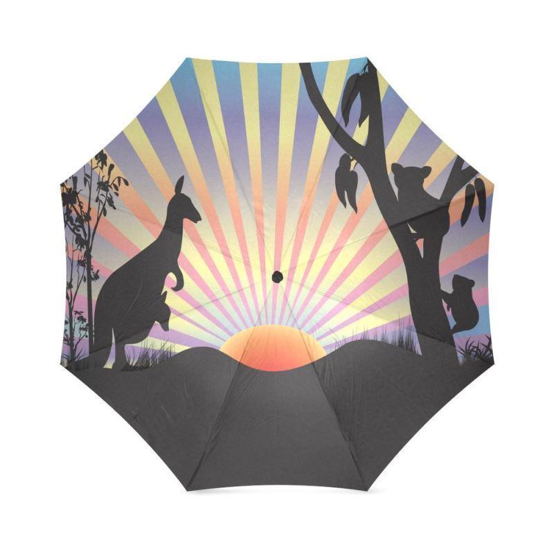 AUSTRALIA KOALA AND KANGAROO IN SUNSET UMBRELLA K5 - Amaze Style™-FOLDABLE UMBRELLAS