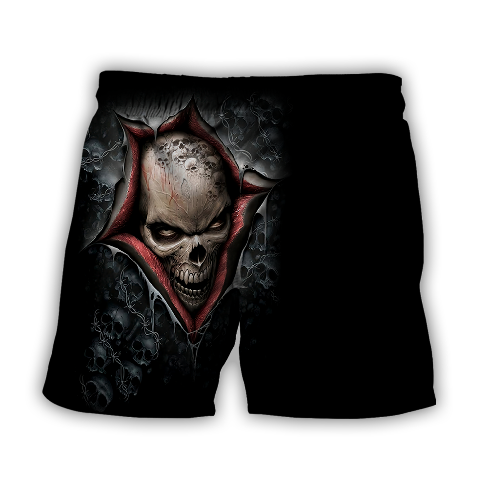 Black Skull 3D All Over Printed Shirts and short for Men and Women