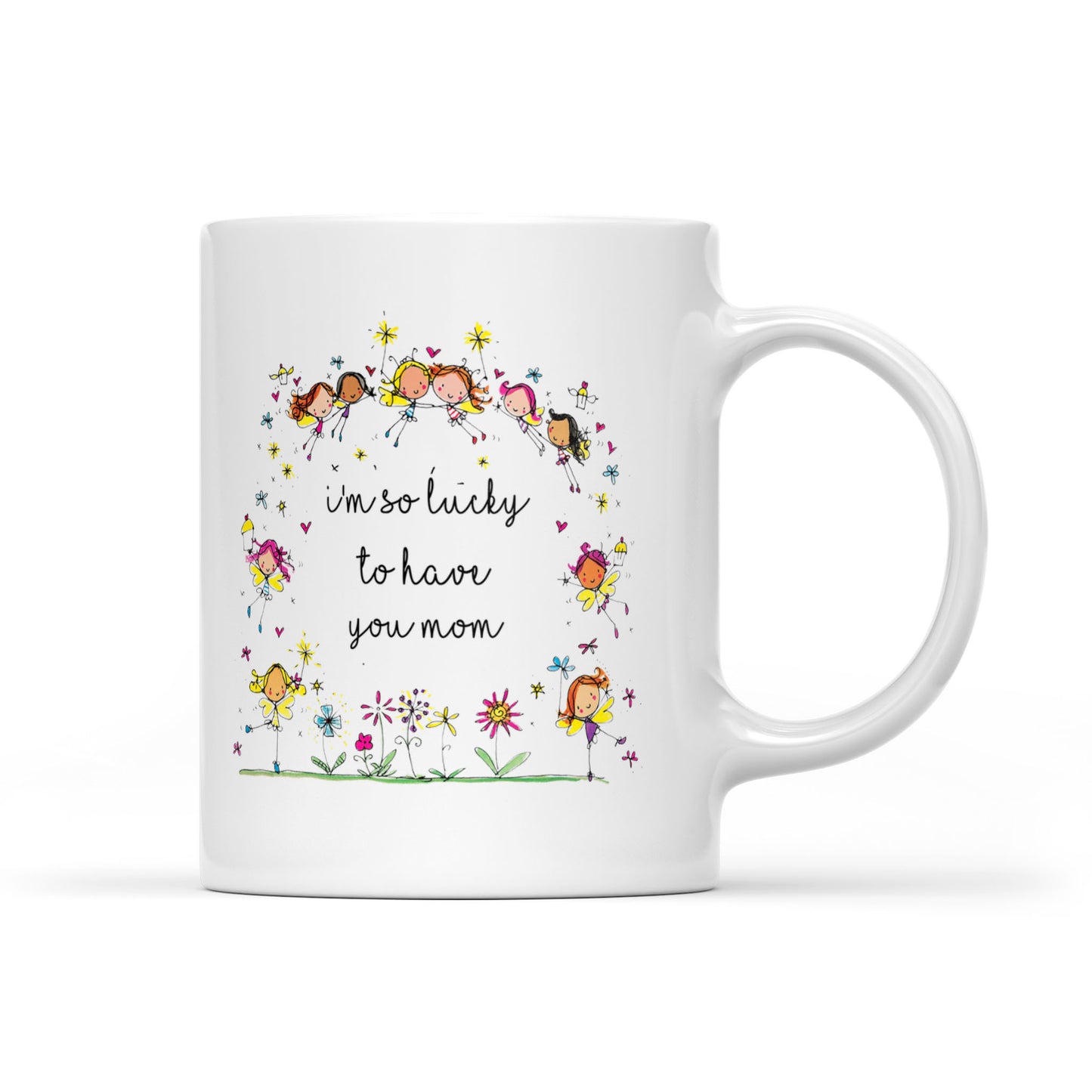 Best Gift For Mom White Mug I'm So Lucky To Have You