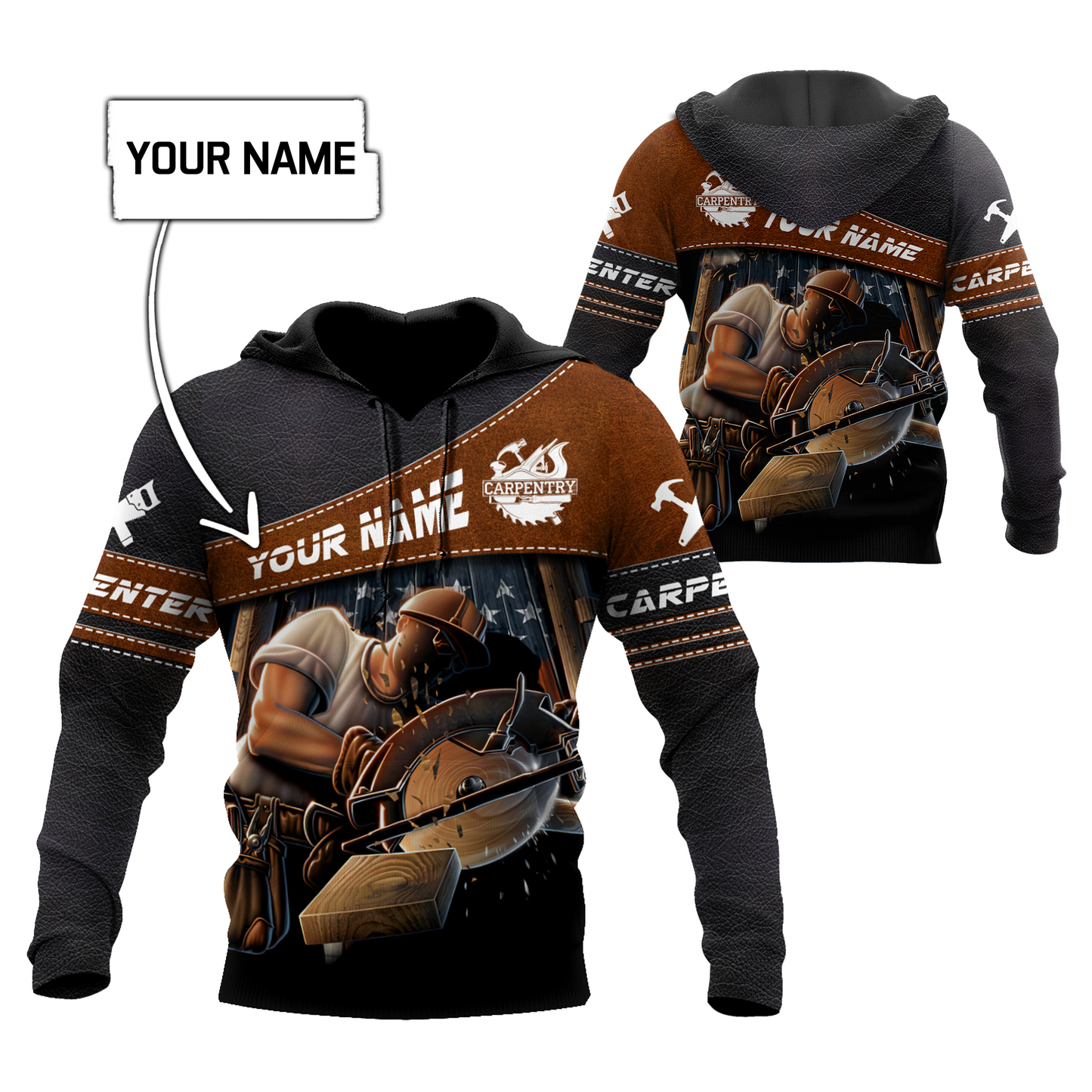 Tmarc Tee Personalized Name Carpenter 3D Printed Combo Hoodie + Sweatpants SN25052103