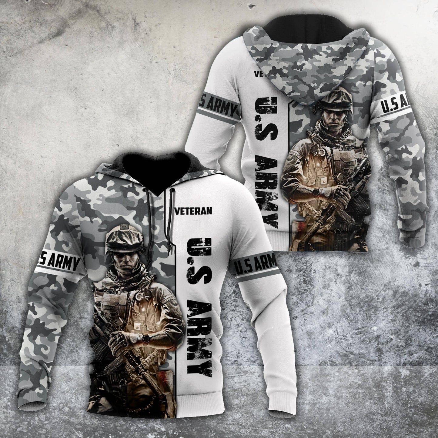 US Army Veteran 3D All Over Printed Hoodie