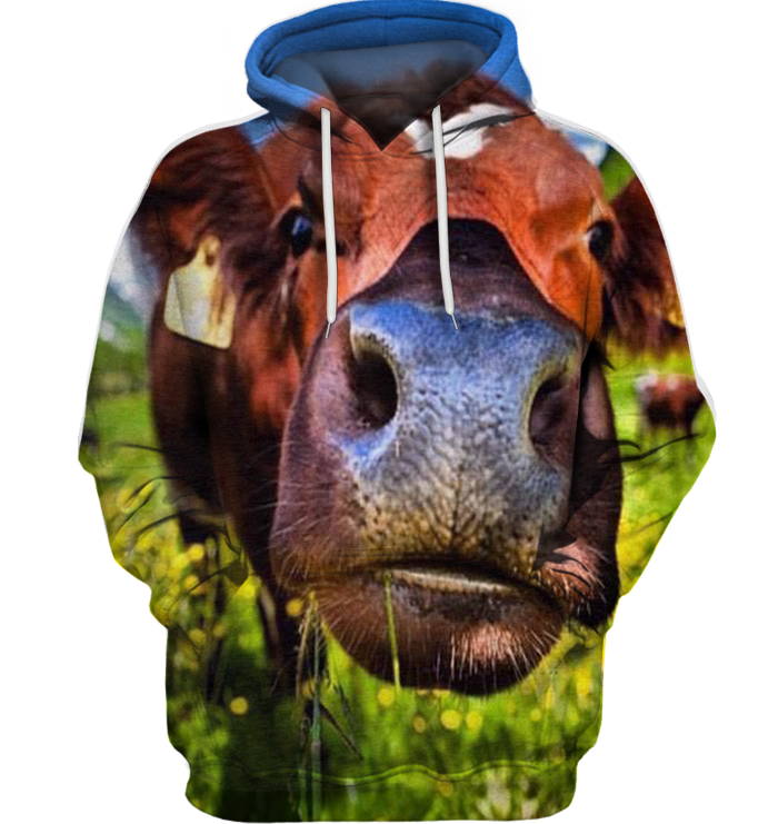 3D All Over Print Funny Cow Face Shirt-Apparel-6teenth World-Hoodie-S-Vibe Cosy™