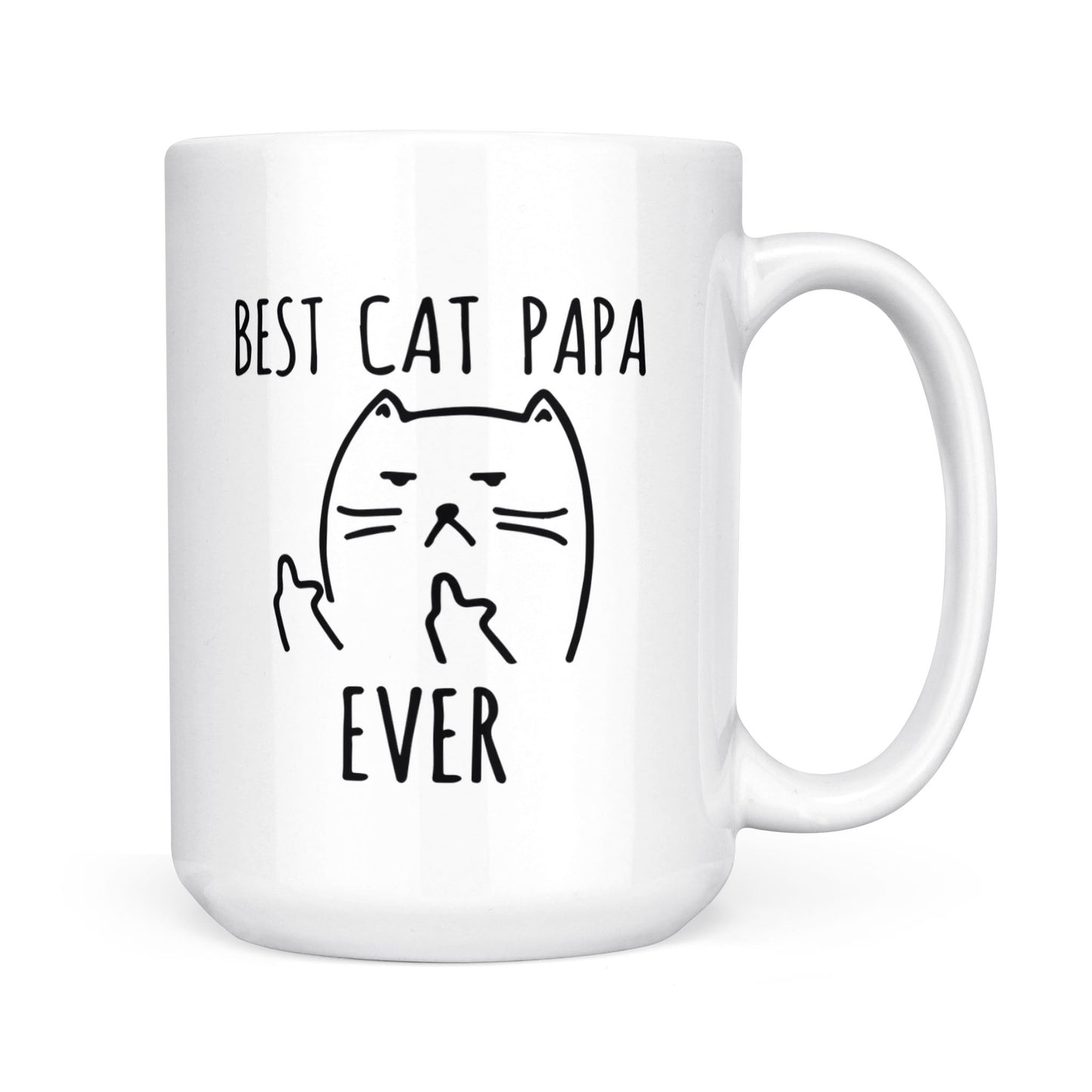 Best Gift For Dad White Mug Best Cat Papa Ever