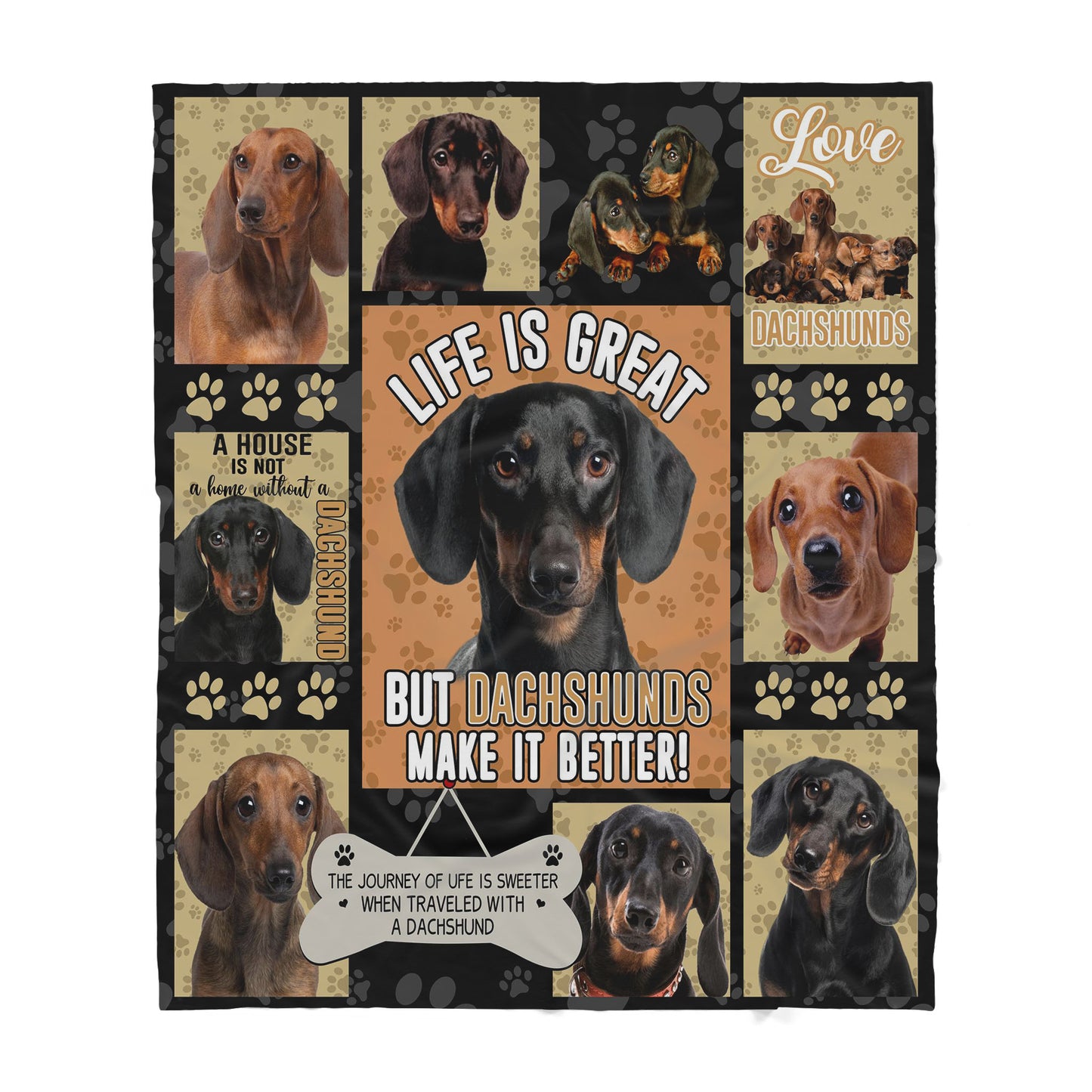 Custom Blanket Dachshund Wiener Make Life Better - Sherpa Blanket DL