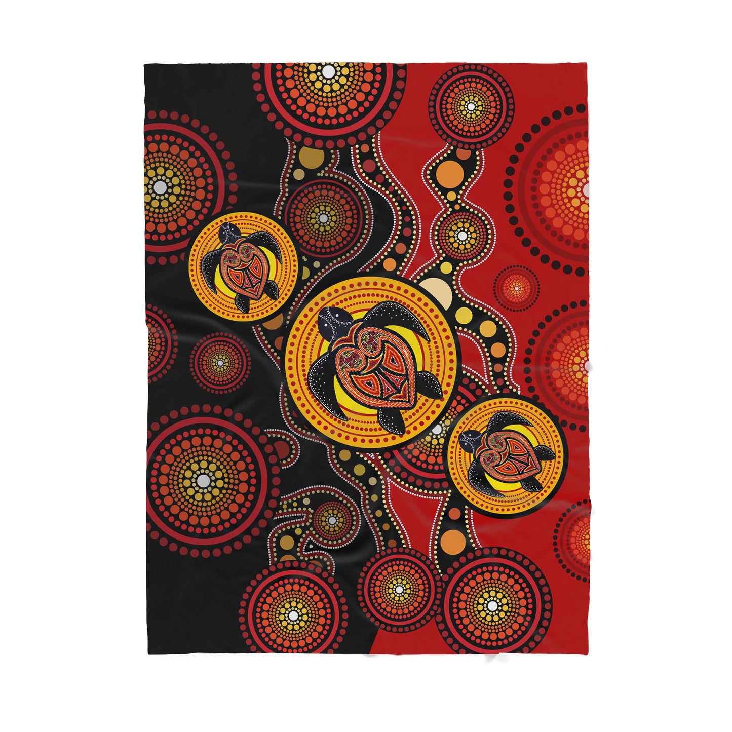 Aboriginal Australia Indigenous Turtles Pattern Sherpa Blanket HC