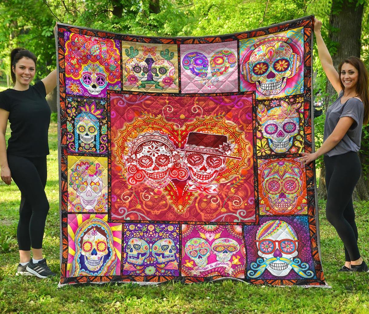 Sugar Skull Couple Quilt AM082028