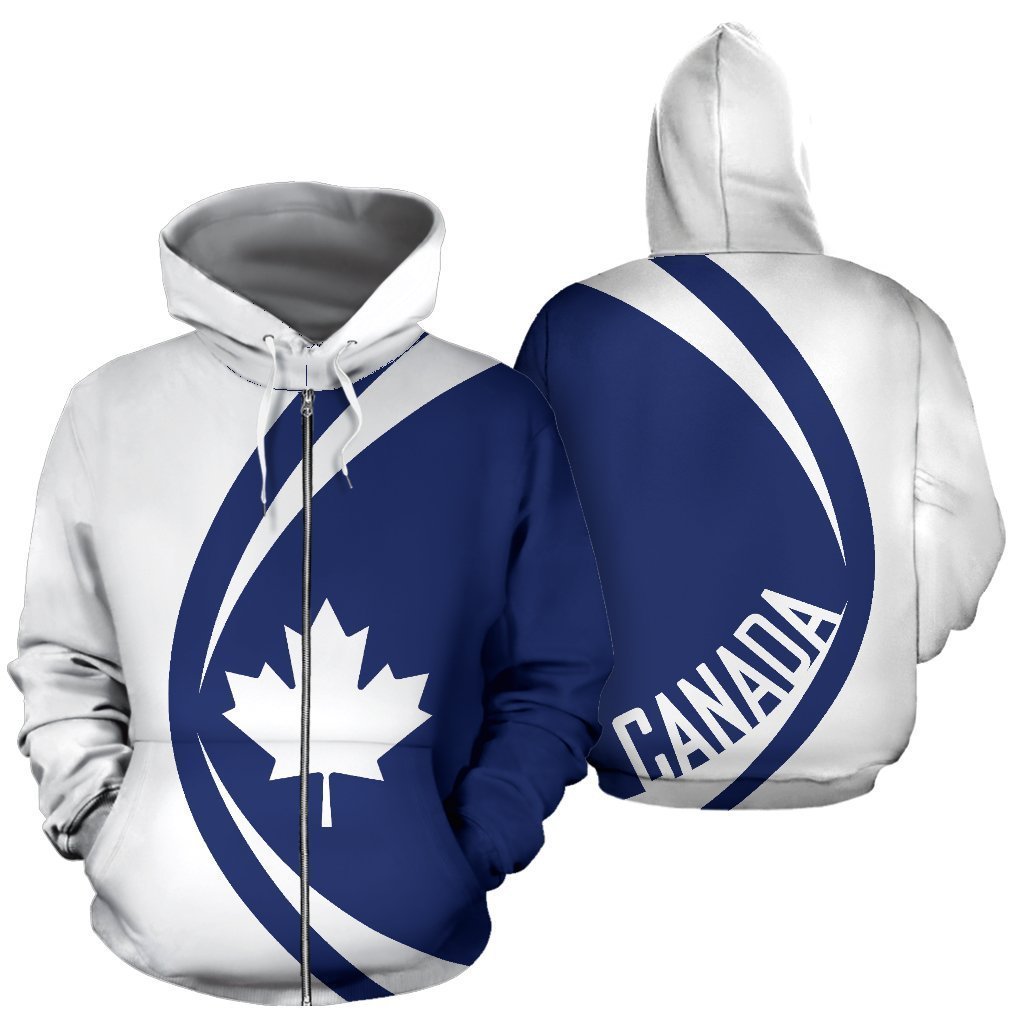 Canada Maple Leaf Hoodie - Circle Style - Blue 02 J9 - Amaze Style™-Apparel