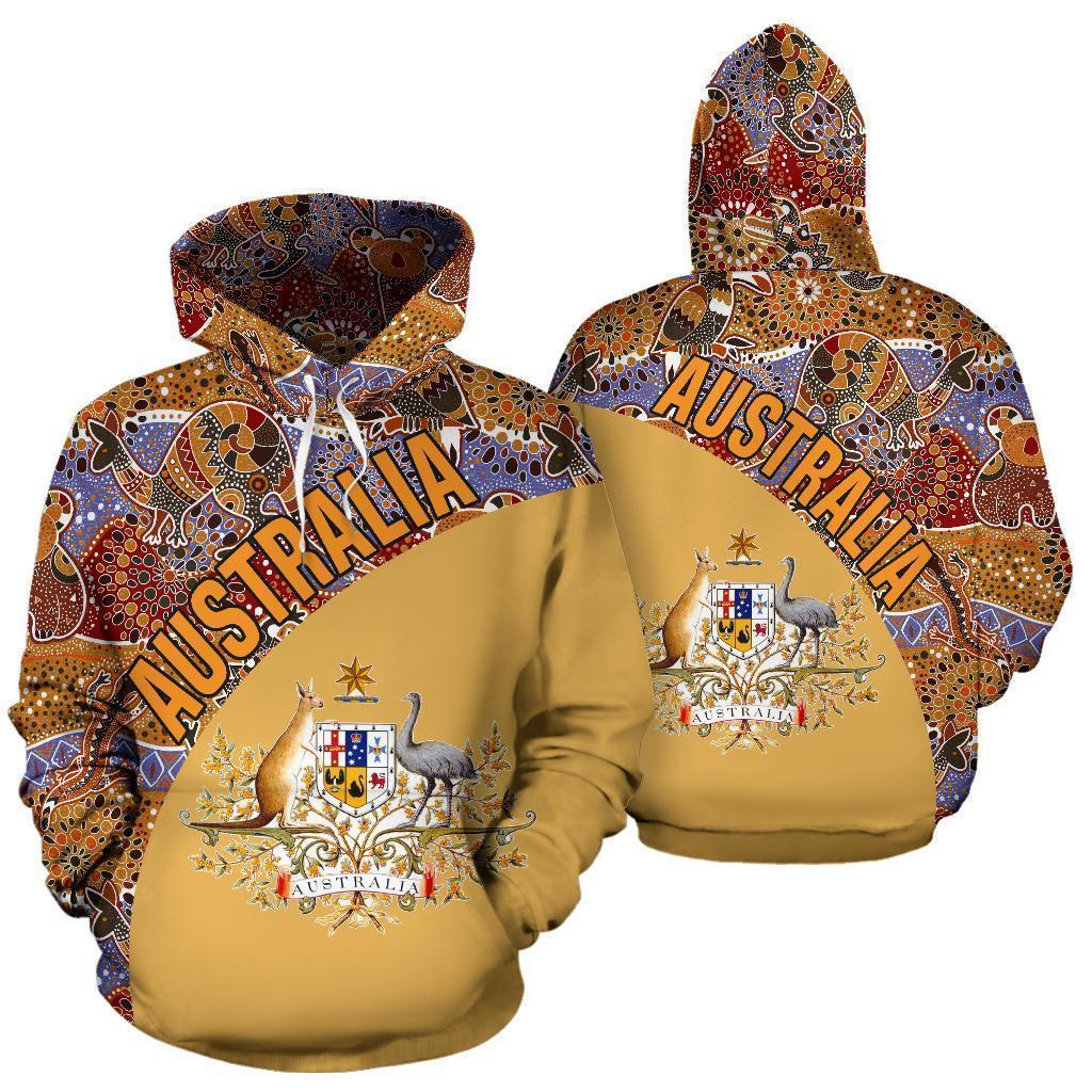 Australia Hoodie Australia Pattern Wave Coat Of Arms - NNK1467 - Amaze Style™-Apparel