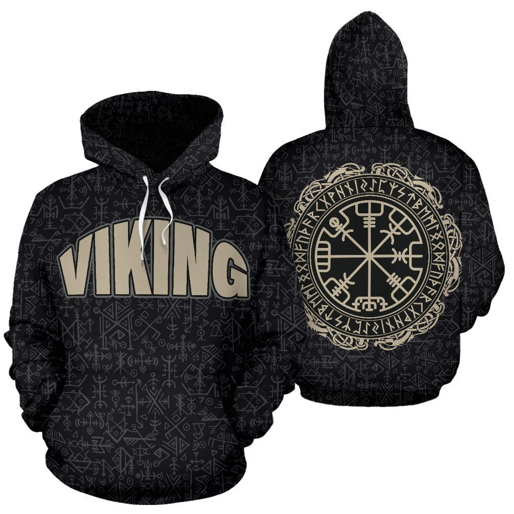 Viking Hoodie - Magical Runic Compass Vegvisir - BN09 - Amaze Style™-ALL OVER PRINT HOODIES (P)