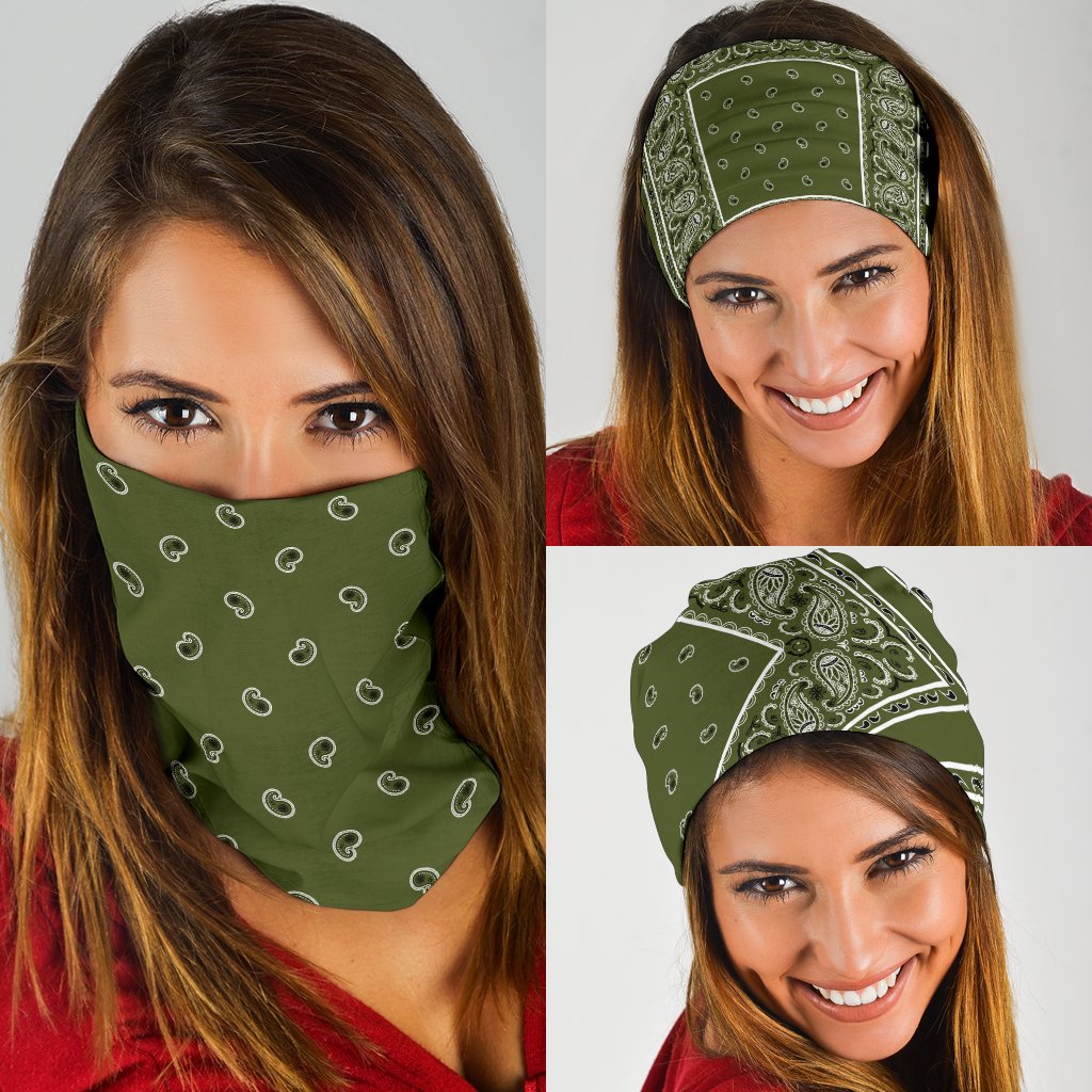 Army Green Bandana Headbands 3 Pack-Amaze Style™-Army Green Bandana Headbands 3 Pack-Vibe Cosy™