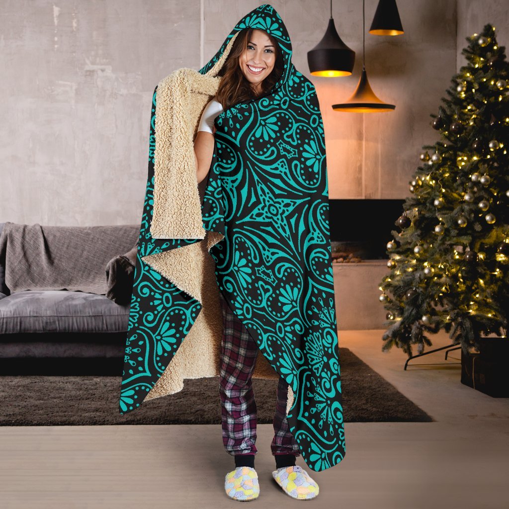Bohemian Tiffany Girl (Black) - Hooded Blankets-Amaze Style™-Hooded BlanketBohemian Tiffany Girl (Black) - Hooded Blankets-Youth 60"x45"-Vibe Cosy™