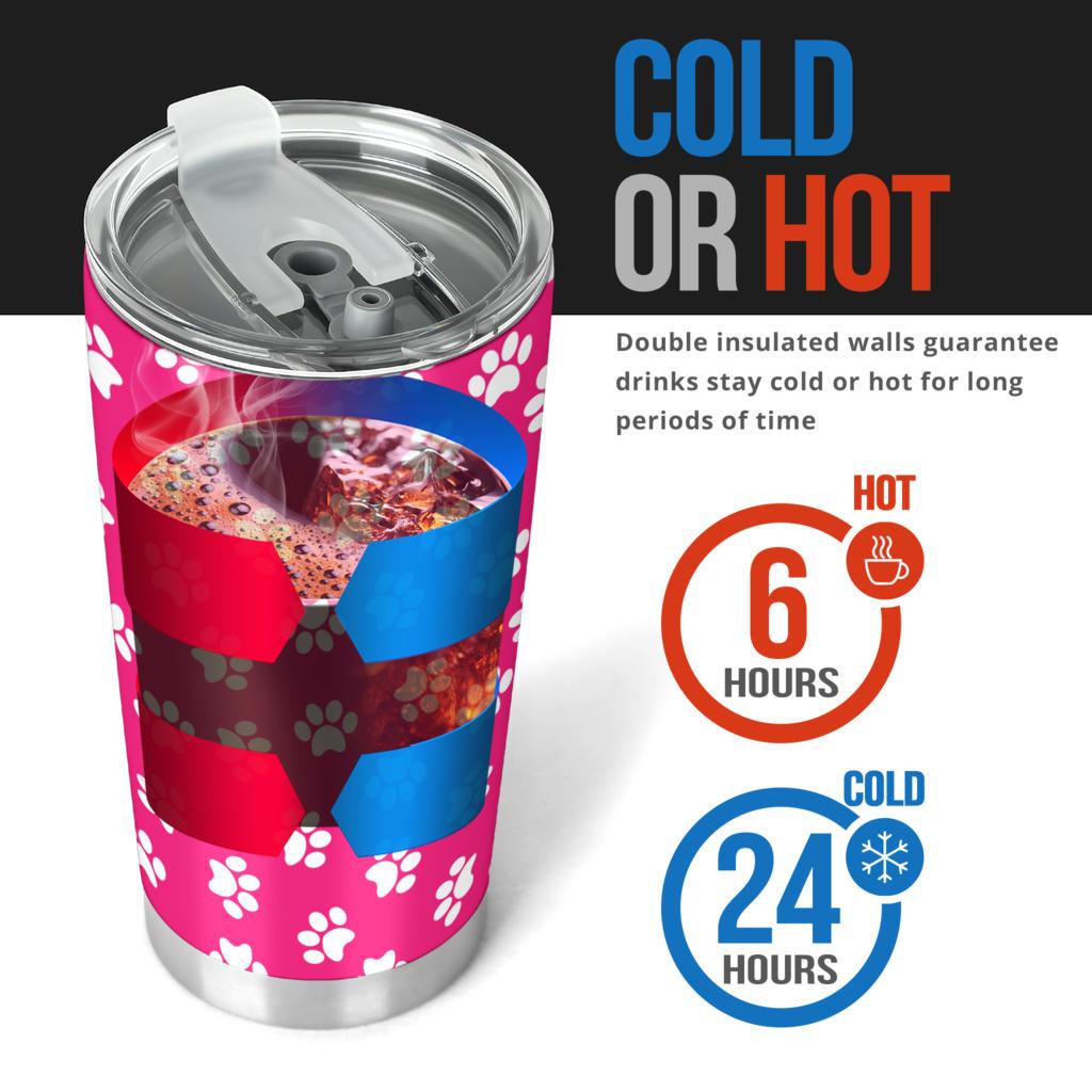 Tumbler Paw Prints Pink-Amaze Style™-Tumbler - Tumbler Paw Prints Pink-20oz Large-Vibe Cosy™