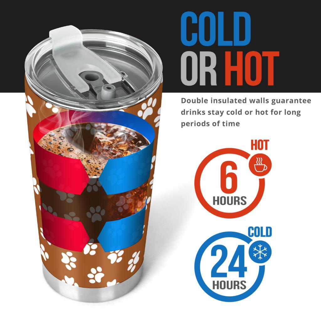 Tumbler Paw Prints Chocolate-Amaze Style™-Tumbler - Tumbler Paw Prints Chocolate-20oz Large-Vibe Cosy™
