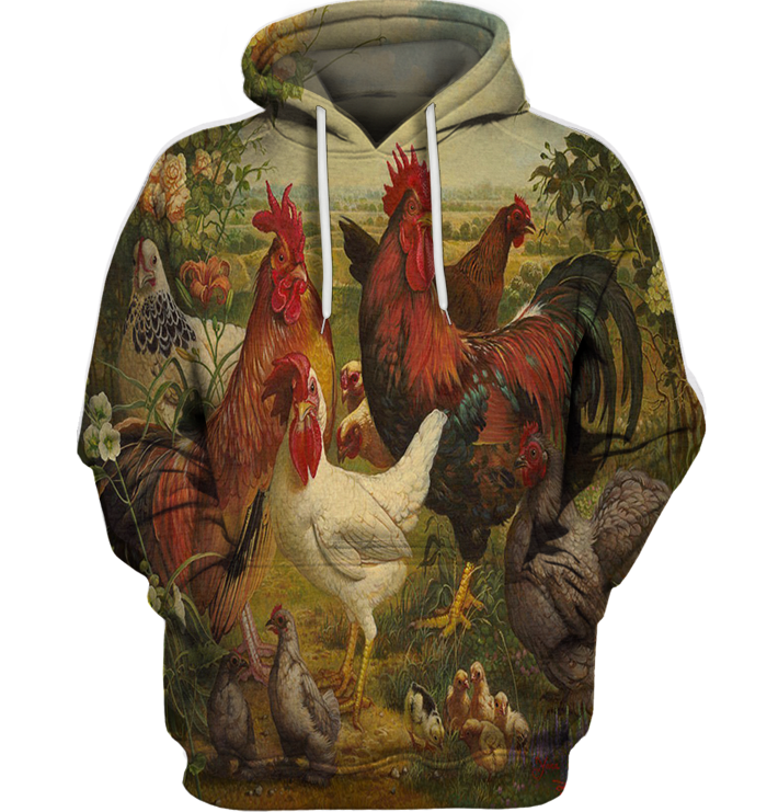 3D All Over Print Beauty Chicken Shirt-Apparel-6teenth World-Hoodie-S-Vibe Cosy™