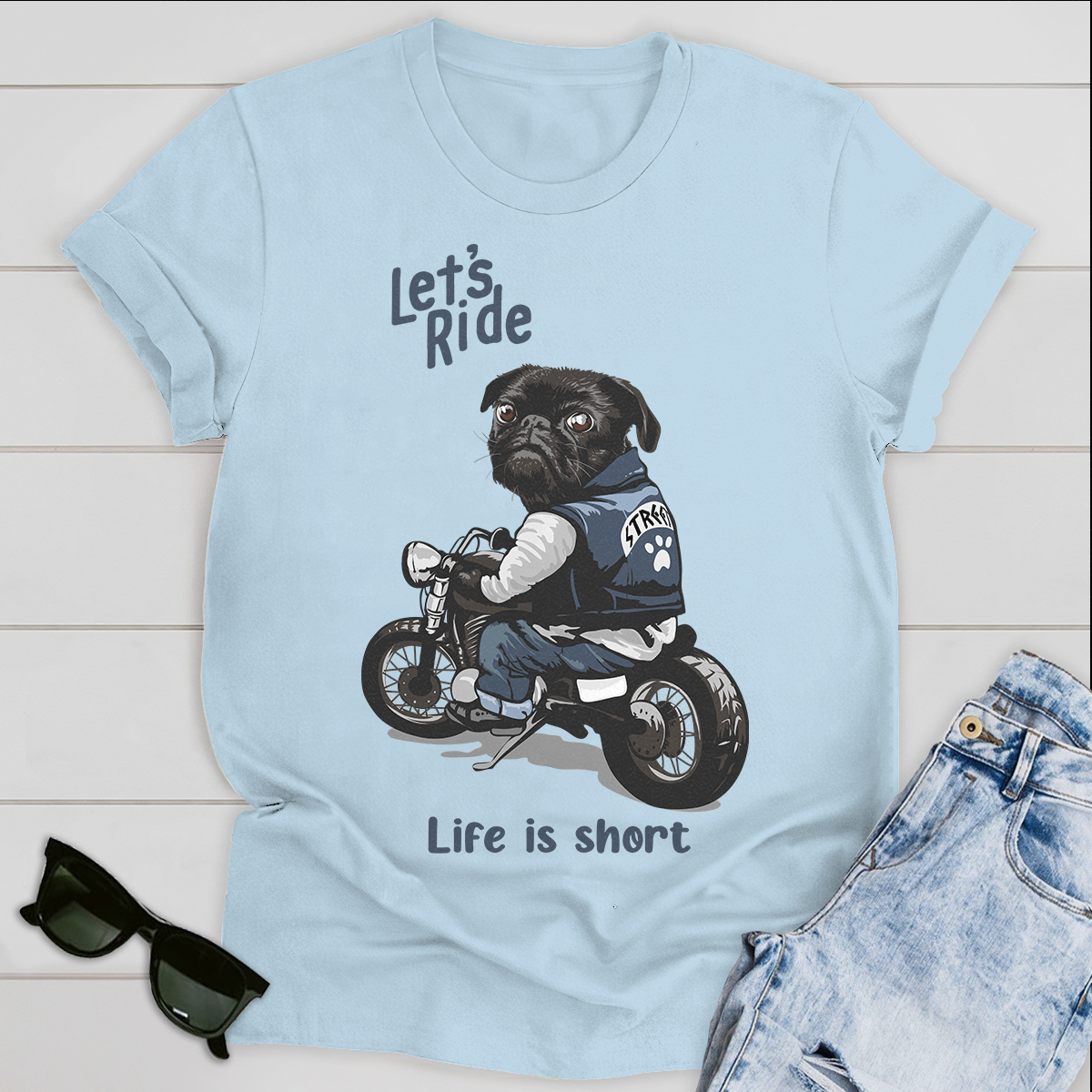 Let's Ride Life Is Short Personalized T-shirt For Dog Lover Friends