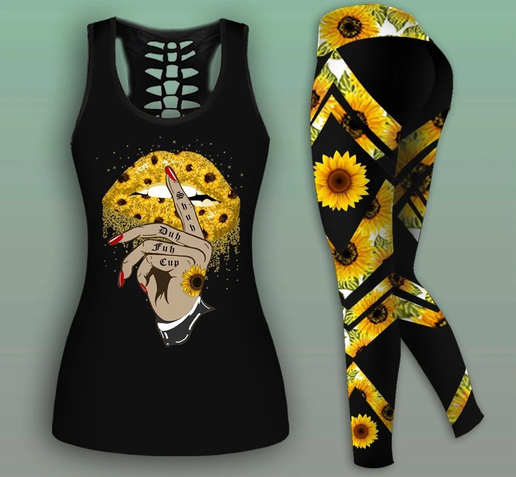 Sunflower Shuh Duh Fuh Cup Combo Tank + Legging NNK030908 - Amaze Style™-Apparel