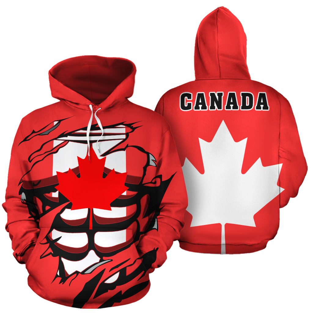 Canada In Me All-Over Hoodie Red PL - Amaze Style™-Apparel