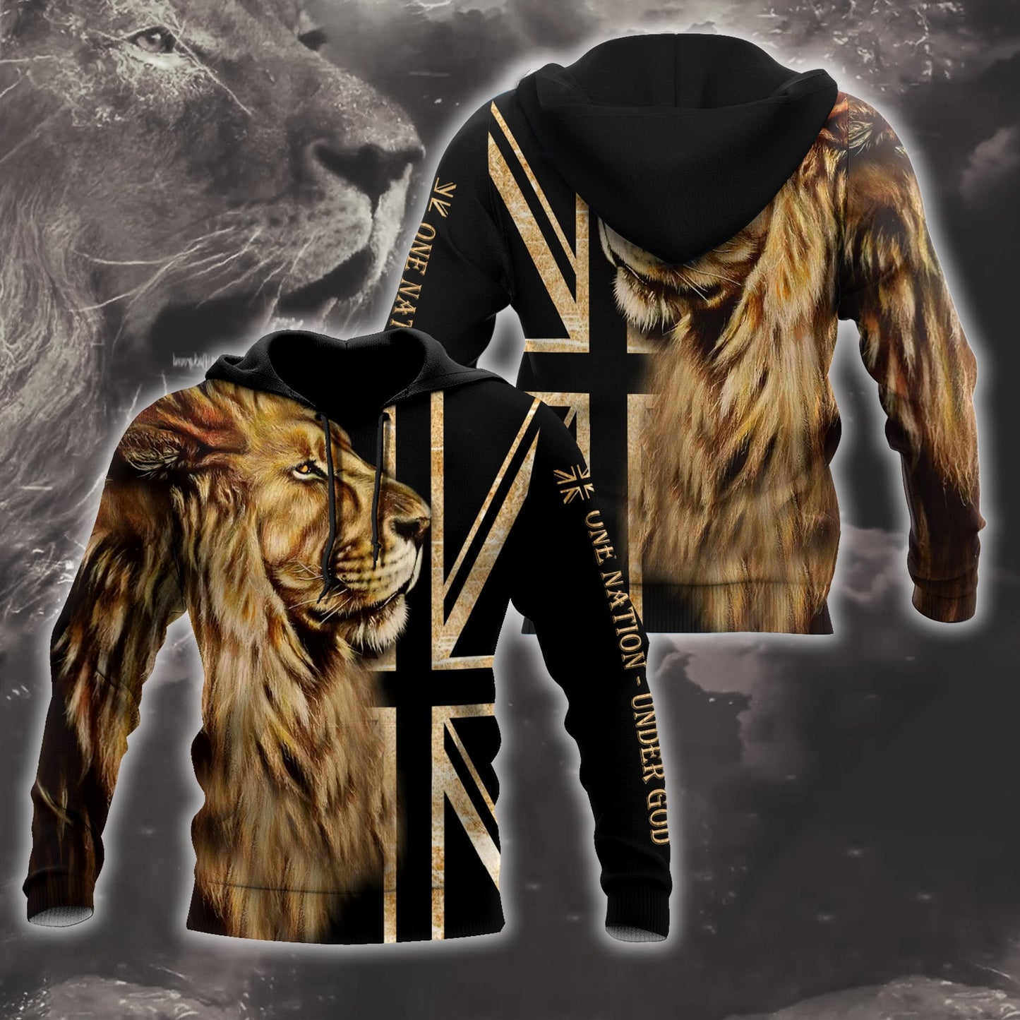 3D England One Nation Under God Over Printed Shirt for Men and Women