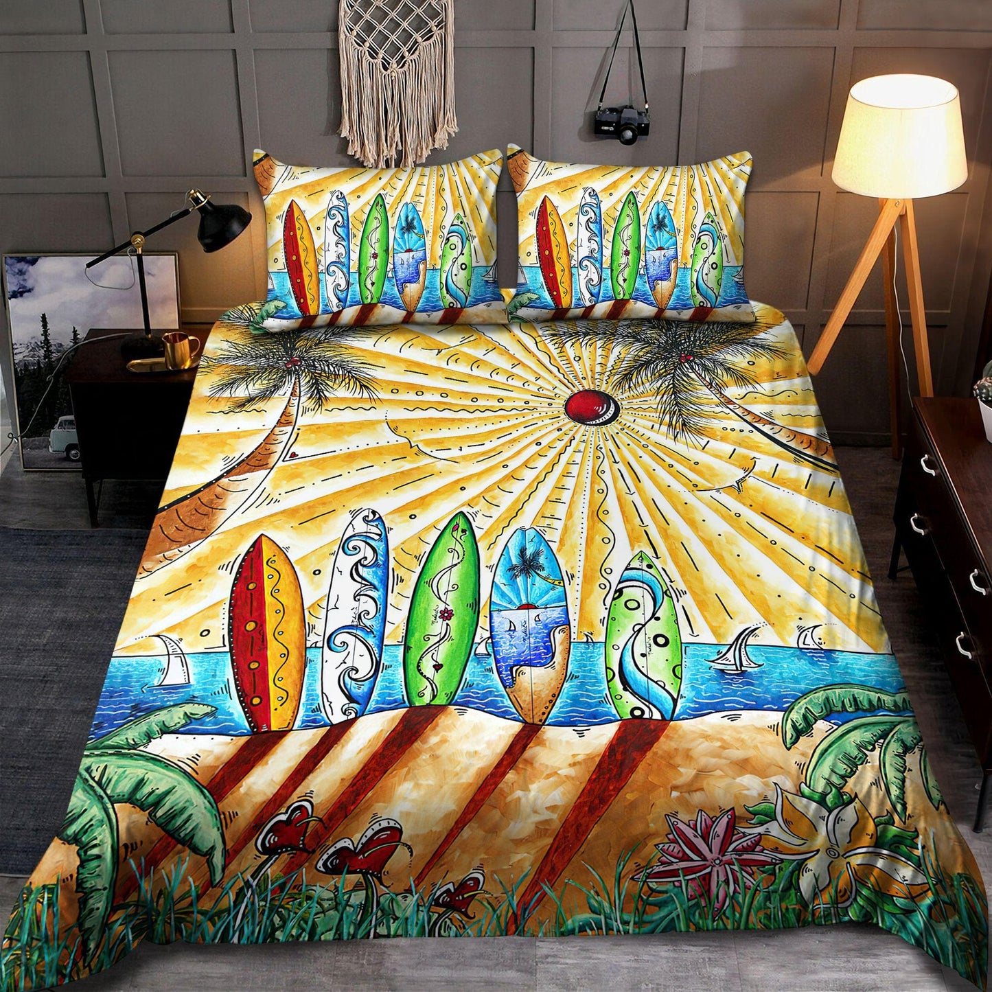 Surfboard and Beach Bedding Set Pi01082005
