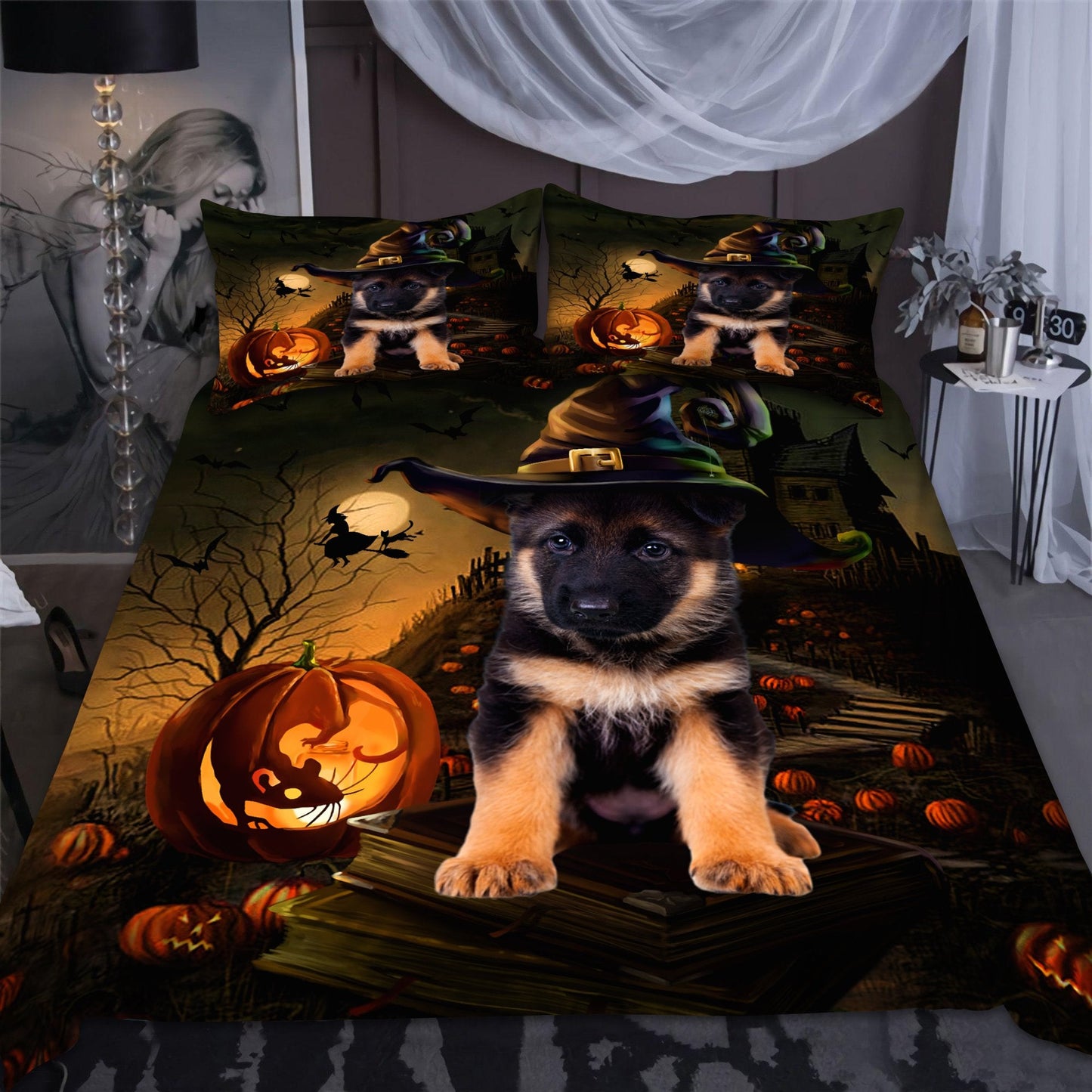 Cute German Shepherd Halloween Bedding Pi20082001