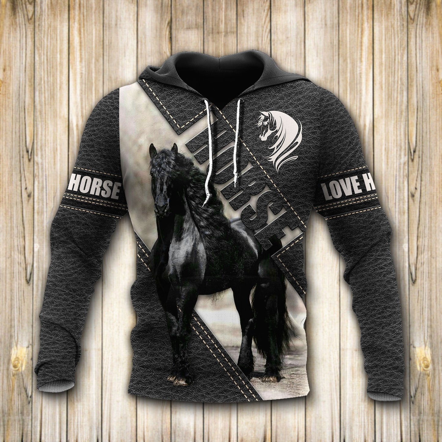 Black Horse 3D All Over Printed Hoodie Pi112058XT