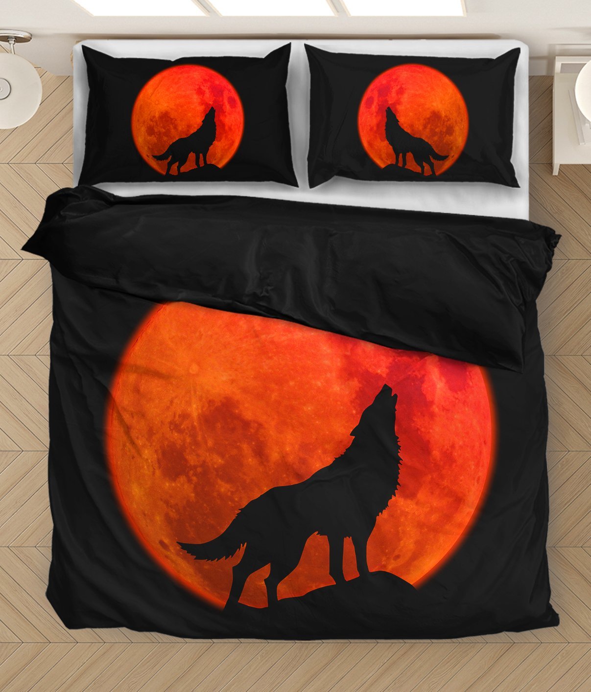 Wolf In The Blood Moon Bedding Set