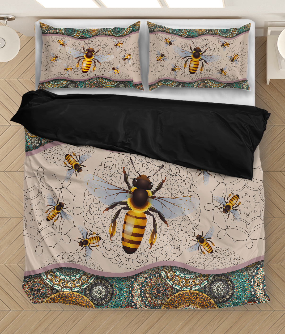 Bee Mandala All Over Printed Bedding Set MEI